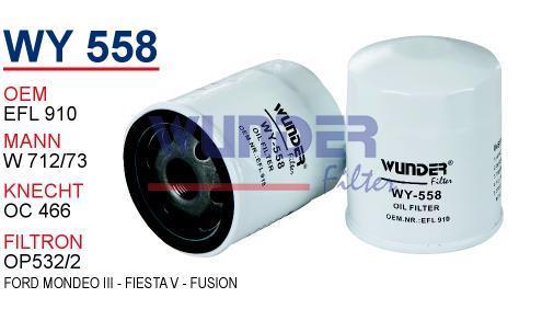WUNDER WY558 YAĞ FİLTRESİ - FORD MONDEO III - FİESTA V - FUSİON