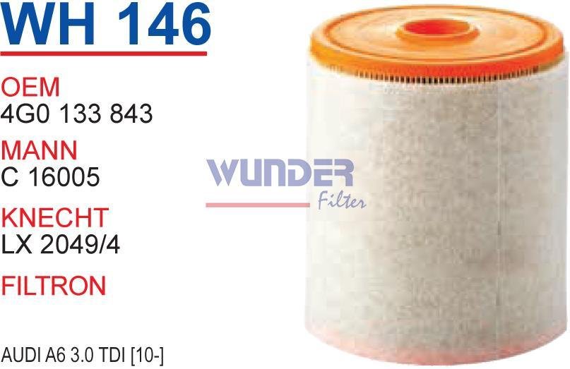 WUNDER WH146 HAVA FİLTRESİ - A6 3.0 TDI (10-)