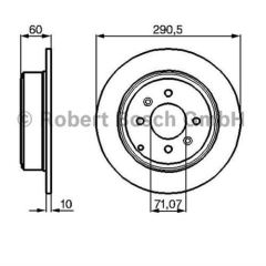 Bosch 986478877 Fren Diski Arka 406 1995 Sonrası Düz 290Mm
