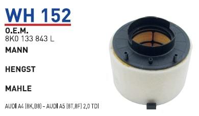 WUNDER WH152 HAVA FİLTRESİ - AUDİ A4 (8K,B8) - AUDİ A5 (8T,8F) 2,