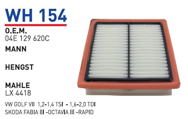 WUNDER WH154 HAVA FİLTRESİ - SKODA FABİA III-OCTAVİA III -RAPİD -