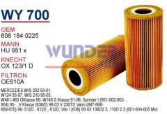 WUNDER WY700 YAĞ FİLTRESİ - MERCEDES 210 KASA SPRiNTER - ViTO 601