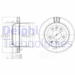 Delphi Bg3775C Fren Diski Arka Touareg 7L 2002 Sonrası Touareg 7P  2010 Sonrası / Q7