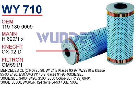WUNDER WY710 YAĞ FİLTRESİ - MERCEDES 129 - 140 KASA S400-S420-S50