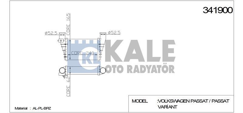 Kale 341900 Turbo Radyatörü Passat B5 1996 Sonrası 1.8T 1.9 Tdı / A4 1997 Sonrası A