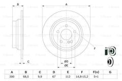 Bosch 986479041 Fren Diski Arka Mercedes W211 W212 2002 Sonrası Düz 300Mm
