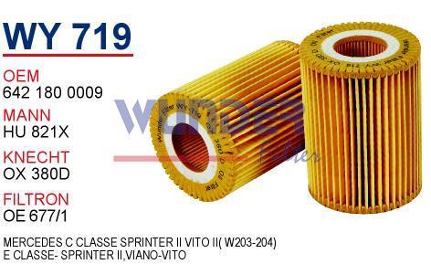 WUNDER WY719 YAĞ FİLTRESİ - MERCEDES C KLASSE(W203-204)-EKLASSE-S