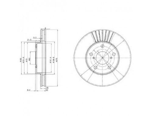 Delphi Bg3856 Fren Diski Ön Rav4 00-06  Dızel Havalı 275Mm