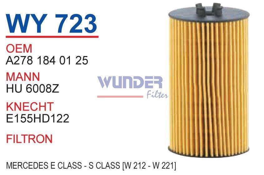 WUNDER WY723 YAĞ FİLTRESİ - MERCEDES ECLASS - S CLASS (W 212 - W