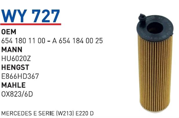 WUNDER WY727 YAĞ FİLTRESİ - MERCEDES ESERISI (W213) E220 D
