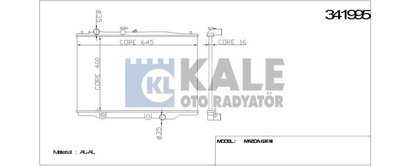 Kale 341995 Radyatör Mazda 626 Iıı Al-Pl-Brz