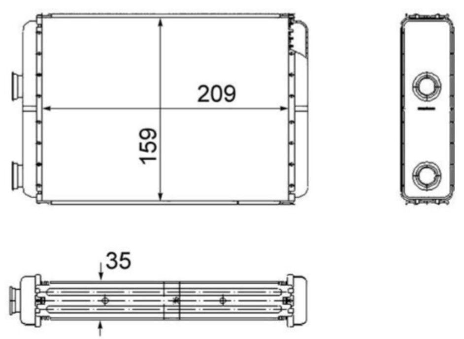 MAHLE AH60000S KALORIFER RADYATORU (FIAT  DOBLO MPV PUNTO  IDEA 1.2 1.4 1.3D 1.9JTD 01-/LANCIA  YPSILON 1.2  1.4 ) 8FH351308-251