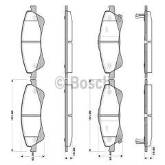 Bosch 986495106 Fren Balatası Ön Aurıs 07-12 Verso 2008 Sonrası Avensıs 08