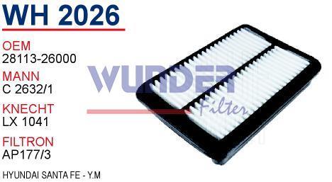 WUNDER WH2026 HAVA FİLTRESİ - HYUNDAi SANTA FE - Y.M