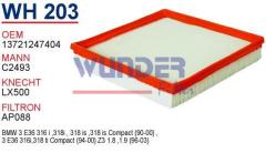 WUNDER WH203 HAVA FİLTRESİ - BMW E36 3.16 ti - 3.18 ti COMPACT -