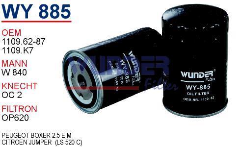 WUNDER WY885 YAĞ FİLTRESİ - PEUGEOT BOXER 2.5 E.M