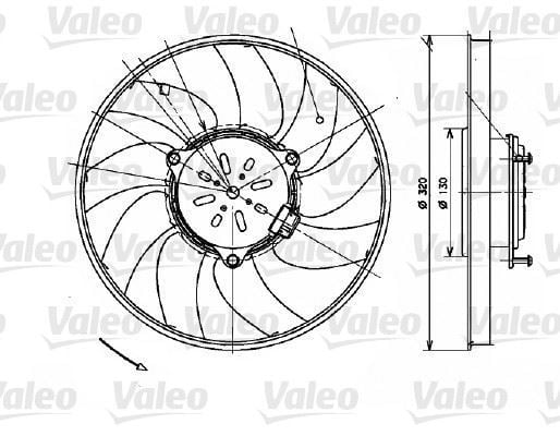 VALEO 696082 FAN MOTORU CRAFTER 06- / SPRINTER 06- 12V Ø320