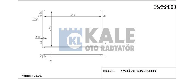 Kale 375300 Klima Radyatörü A6 2004 Sonrası 640X407X16