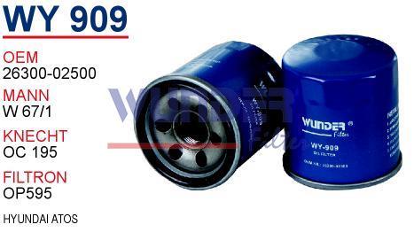 WUNDER WY909 YAĞ FİLTRESİ - NİSSAN ALMERA-PRİMERA 1,6