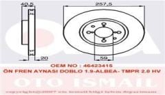 Valeo 186153 Fren Diski Ön Palıo 1996 Sonrası Albea Doblo 2001 Sonrası Tempra 2.0 M