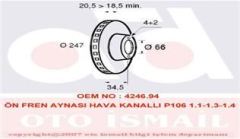 Valeo 186194 Fren Diski Ön 106 1991 Sonrası 205 1986 Sonrası 206 1998 Sonrası 306 1993 Sonrası 309 /