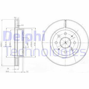 Delphi Bg4019 Fren Diski Ön Rıo 00-05 Takım Havalı 254Mm