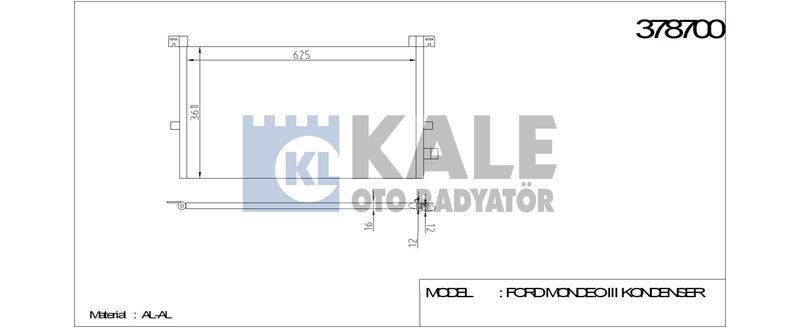 Kale 378700 Klima Radyatörü Mondeo Iıı 2000 Sonrası 670X361X16