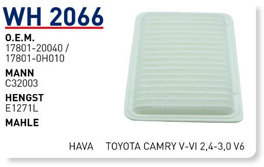 WUNDER WH2066 HAVA FİLTRESİ - TOYOTA CAMRY V-VI 2,4-3,0 V6