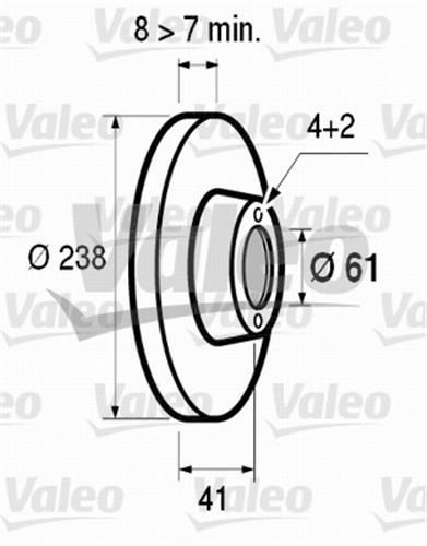 Valeo 186228 Fren Diski Ön Twıngo 93-07 Düz 238Mm
