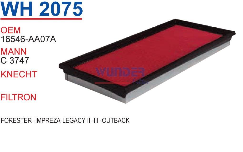 WUNDER WH2075 HAVA FİLTRESİ - FORESTER -IMPREZA-LEGACY II -III -O