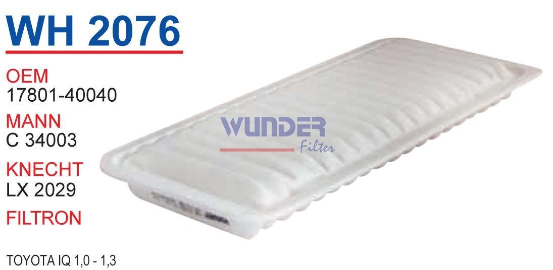 WUNDER WH2076 HAVA FİLTRESİ - TOYOTA IQ 1,0 - 1,3