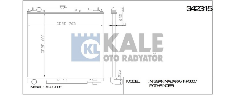 Kale 342315 Radyatör Navara-Np300-Pathfınder Al-Pl-Brz