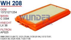 WUNDER WH208 HAVA FİLTRESİ - BMW E12-E21-E28-E30 3 SERİE M10-M20-