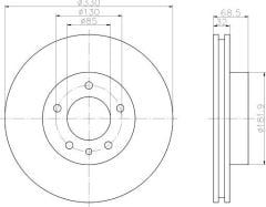 Bosch 986479248 Fren Diski Ön Sol Touareg 7L 2002 Sonrası Touareg 7P  2010 Sonrası /