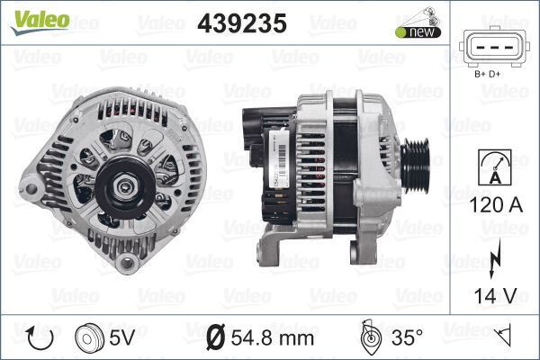 Valeo 439235 Alternatör 14V 120A Bmw 3 Serı 3.20 3.30 5.20 5.30 D