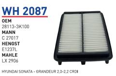 WUNDER WH2087 HAVA FİLTRESİ - HYUNDAI SONATA - GRANDEUR 2,0-2,2 C
