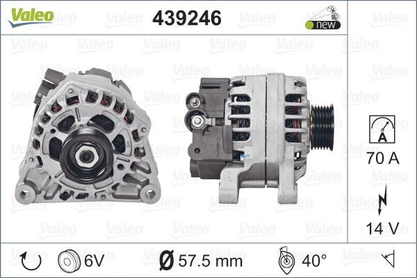 Valeo 439246 Alternatör 12V 70A Berlıngo. Partner 1.9D 206 1.4 1.
