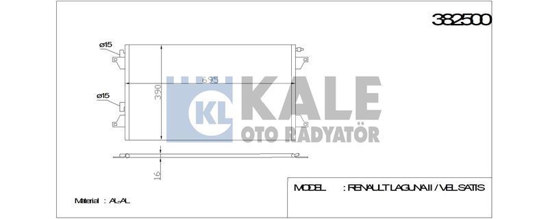 Kale 382500 Klima Radyatörü Laguna Iı 2000 Sonrası 700X391X16