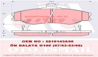 Trw Gdb3089 Fren Balatası Ön H100 93-04 Mınıbüs Kamyonet