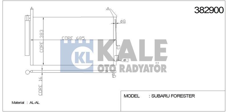Kale 382900 Klima Radyatörü Subaru Subaru Forester Al-Al 667X389X
