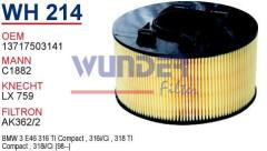 WUNDER WH214 HAVA FİLTRESİ - BMW 3 SERiE E46 - 316 Ti - 318 Ti N4