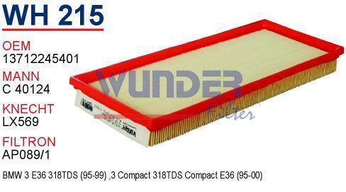 WUNDER WH215 HAVA FİLTRESİ - BMW E36 318 TDS COMPACT M41