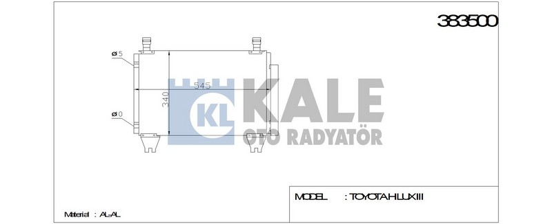 Kale 383500 Klima Radyatörü Hılux Iıı Al Al 274X439X16