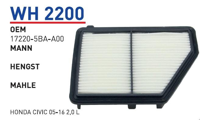 WUNDER WH2200 HAVA FİLTRESİ - HONDA CİVİC 05-16 2,0 L