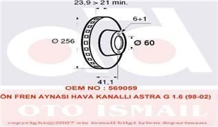 Valeo 186592 Fren Diski Ön Astra G 1998 Sonrası Havalı 256Mm