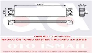 VALEO 817115 TURBO RADYATÖRÜ MASTER II 98- 2.5 DCI 2.8 DTI / MOVA