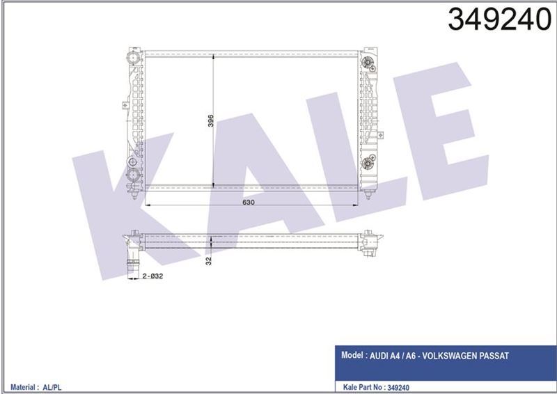 Kale 349240 Radyatör 96 06 Passat A4 1.8T 1.9Tdı + Ac + Os
