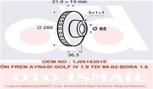 Valeo 186604 Fren Diski Ön Golf Iv 1997 Sonrası Golf V 2003 Sonrası Bora 1999 Sonrası / A3 9
