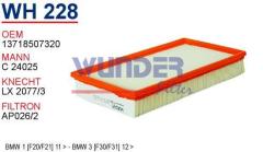 WUNDER WH228 HAVA  FİLTRESİ - BMW 1 [F20/F21] 11 - - BMW 3 [F30/F