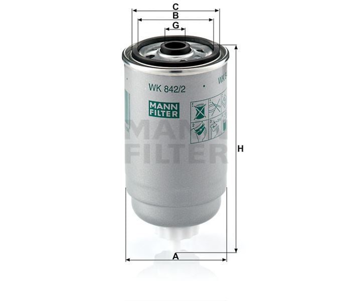 Mann Wk842 Mazot Filtresi Punto Ducato / Boxer / Jumper / Passat